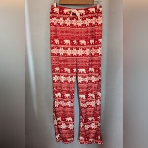 Weatherproof Red and White Polar Bear Holiday Christmas Warm Pajama Pants